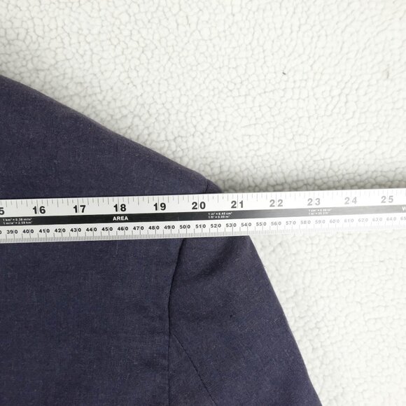 William Hunt Blazer Mens 44R Blue Linen Two Button Vented Casual Lightweight - Picture 8 of 13